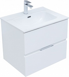 Aquanet Мебель для ванной Алвита New 60 2 ящика подвесная белая матовая – фотография-8